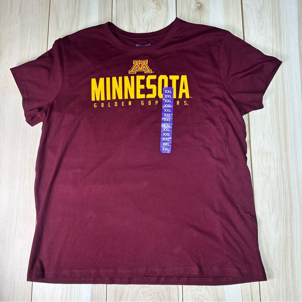 Minnesota Golden Gophers Champion T-Shirt Short Sleeve Men's Maroon New Size 2XL